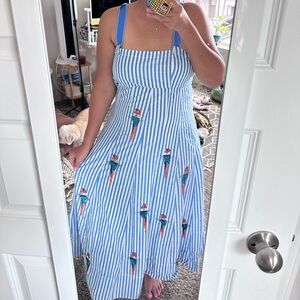 Maeve Anthropologie Parrot Stripes Beads Dress size 6